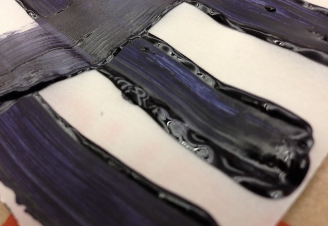 Brush strokes in process.